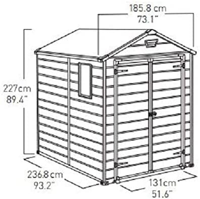 Keter 6′ x 8′ Manor Plastic Garden Storage Shed – Beige - Image 7
