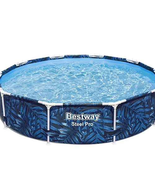 Bestway 10ft Steel Pro Swimming Pool Set, Family Above Ground Round Pool